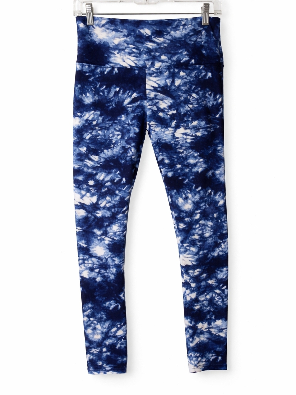 Shosho blue tie-dye leggings, size L, soft stretch fabric, high-waisted athletic - Picture 3 of 3